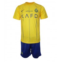 Camisa de Futebol Al-Nassr Equipamento Principal Infantil 2023-24 Manga Curta (+ Calças curtas)